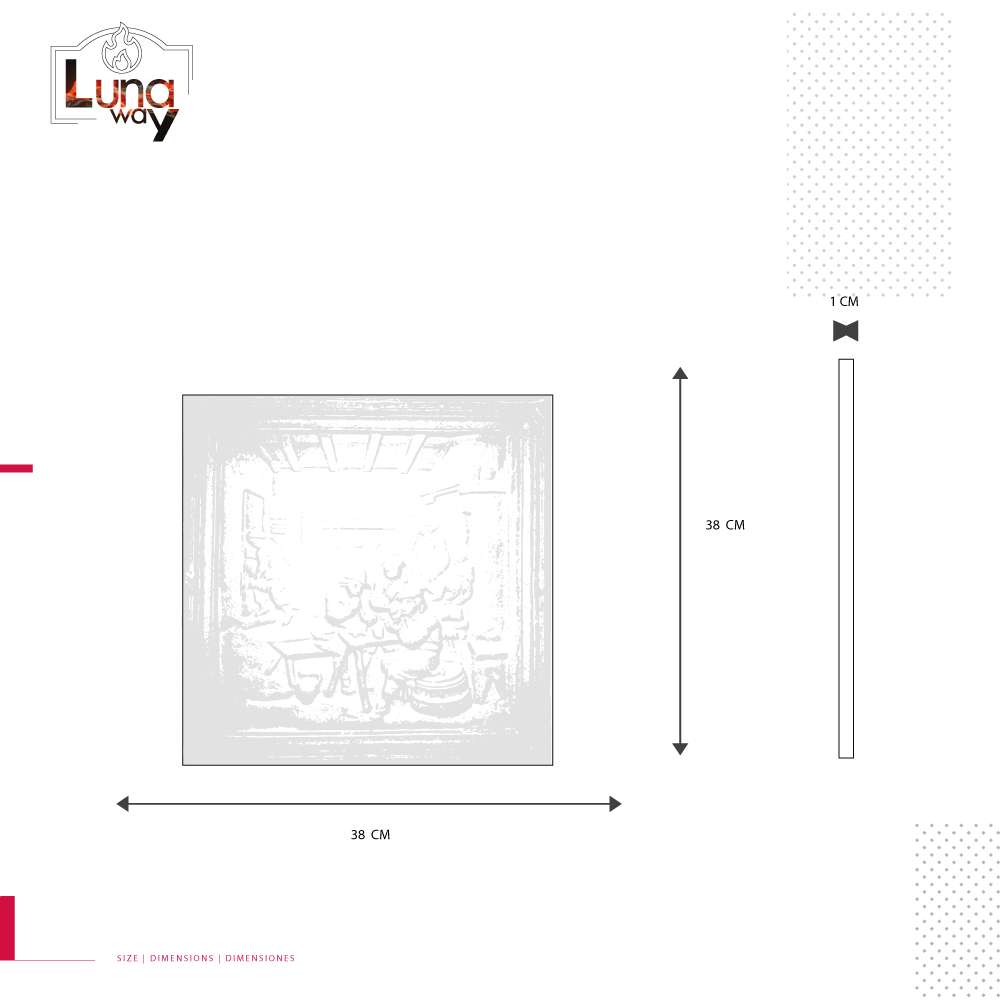 Lastra in ghisa decorata Focolare - CM. 69 x 68 h x 1 - immagine 4
