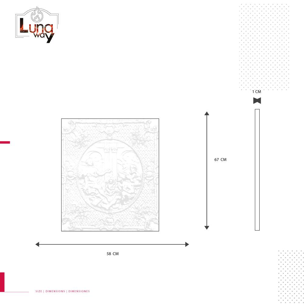Lastra in ghisa decorata Dei - CM. 58 x 67 h x 1 - immagine 4
