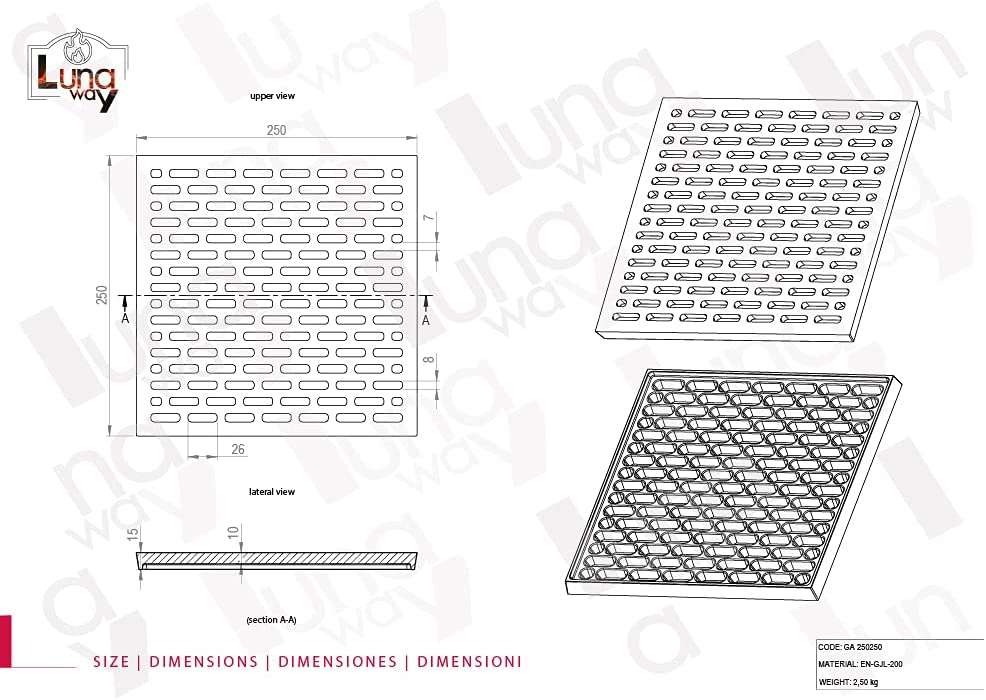 Griglia di aerazione in ghisa CM. 25x25 - immagine 5
