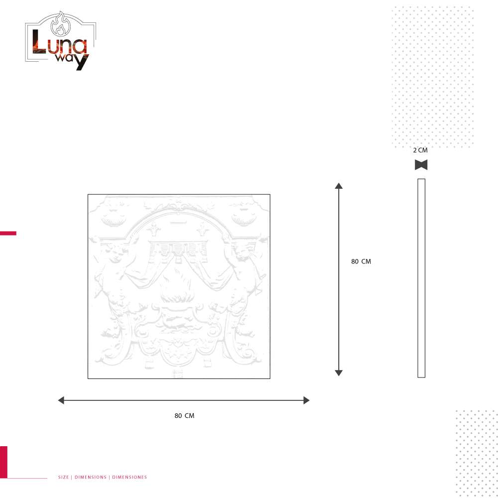 Lastra in ghisa decorata Putti - CM. 80x80 SP. 2 - immagine 5