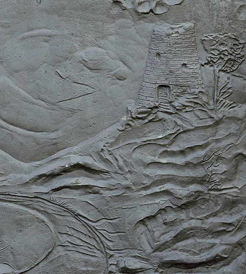 Lastra in ghisa decorata Paesaggio - CM 60 x 60 h x 1 - immagine 3