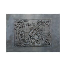 Lastra in ghisa per camino Taverna cm 110×80 H. sp. 1,2