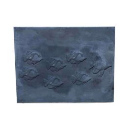 Lastra in ghisa per camino Pesci CM. 80×60 H. SP. 1,2