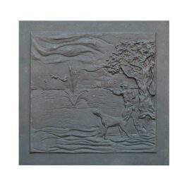 Lastra in ghisa decorata Cacciatore – CM. 78 x 75 h x 1