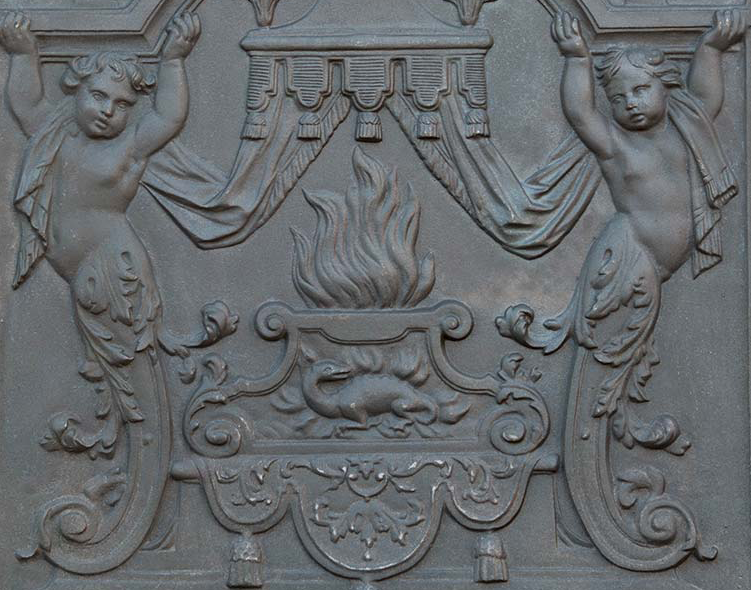 Lastra in ghisa per camino Putti CM. 80x80 SP. 2