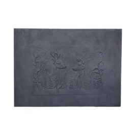 Lastra in ghisa per camino Cerbiatti CM. 110×80 H. SP. 1,2