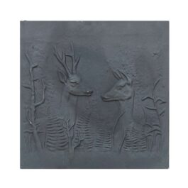 Lastra in ghisa per camino Cerbiatti CM. 60×60 SP. 1