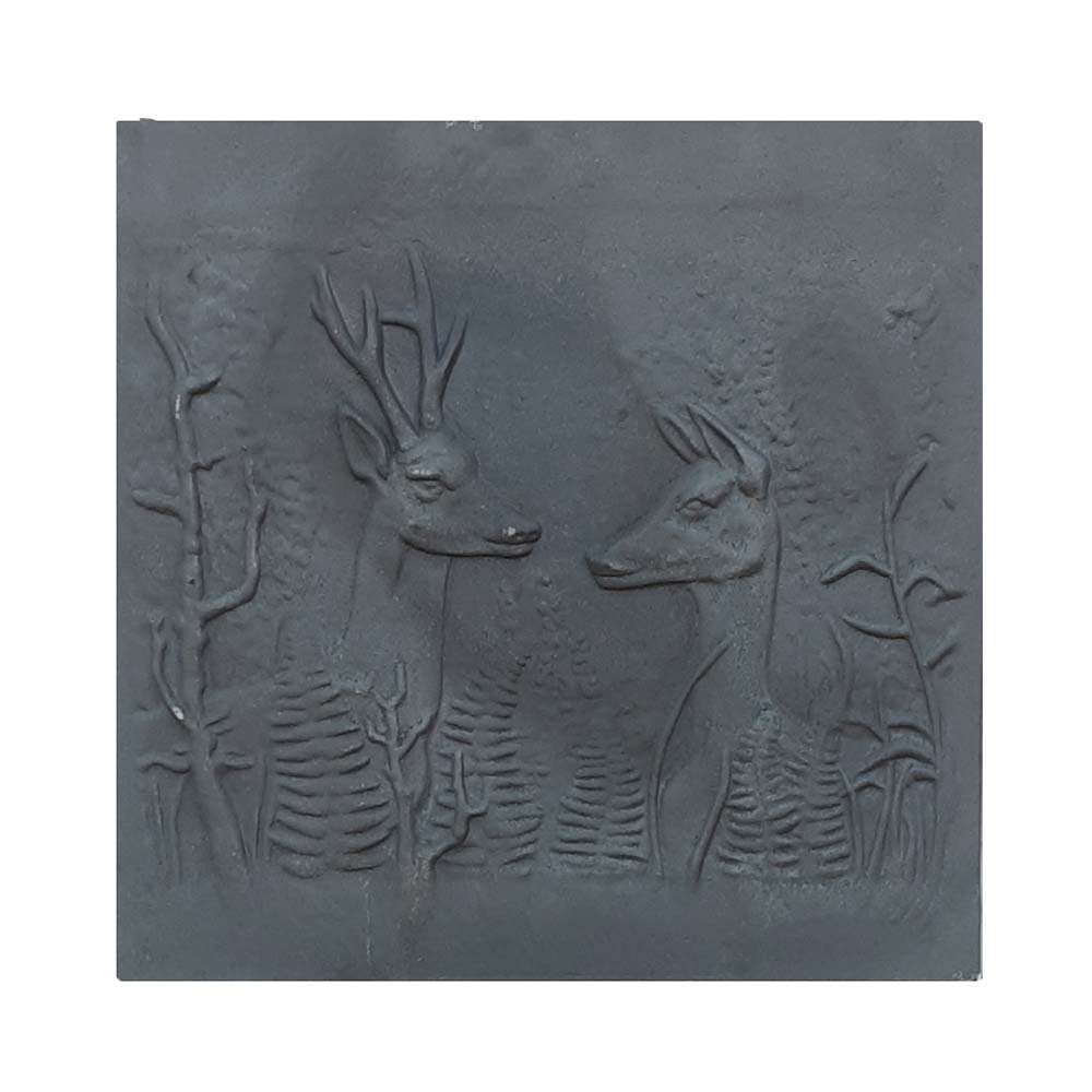 Lastra in ghisa per camino Cerbiatti CM. 60x60 SP. 1
