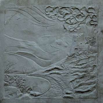 Lastra in ghisa paesaggio cm 60x60