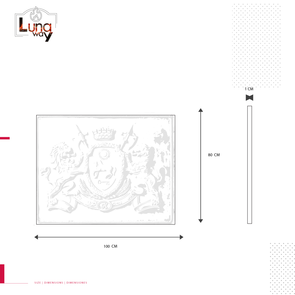 Lastra in ghisa decorata Casato Reale per camino CM. 100X80 - immagine 3