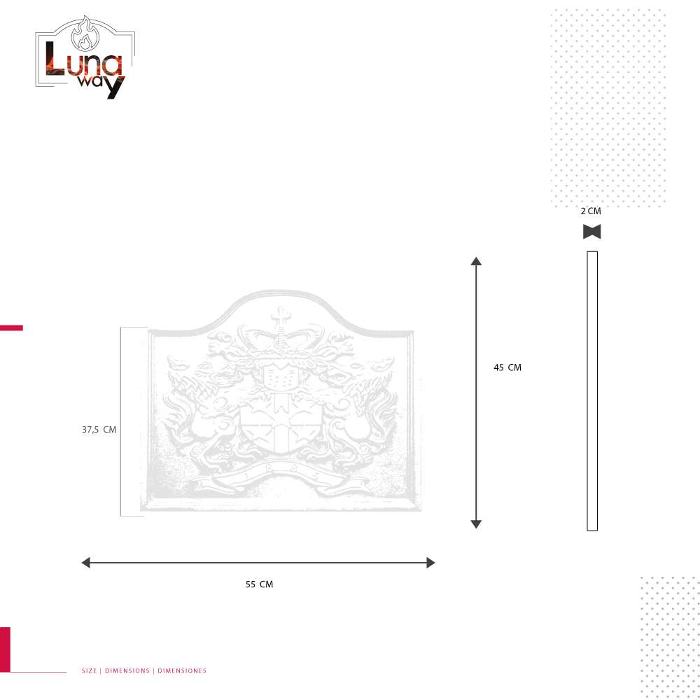 Lastra in ghisa decorata Leone - CM 55x45 SP. 2 - immagine 3