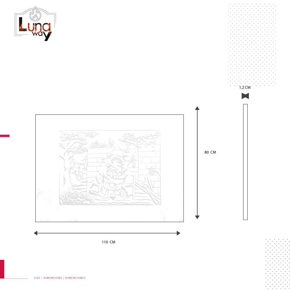 Lastra in ghisa per camino Taverna cm 110x80 H. sp. 1,2 - immagine 4