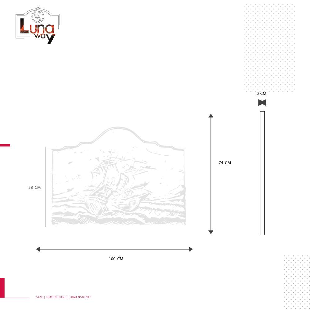 Lastra in ghisa decorata Veliero CM.100x74 H SP. 2 - immagine 3