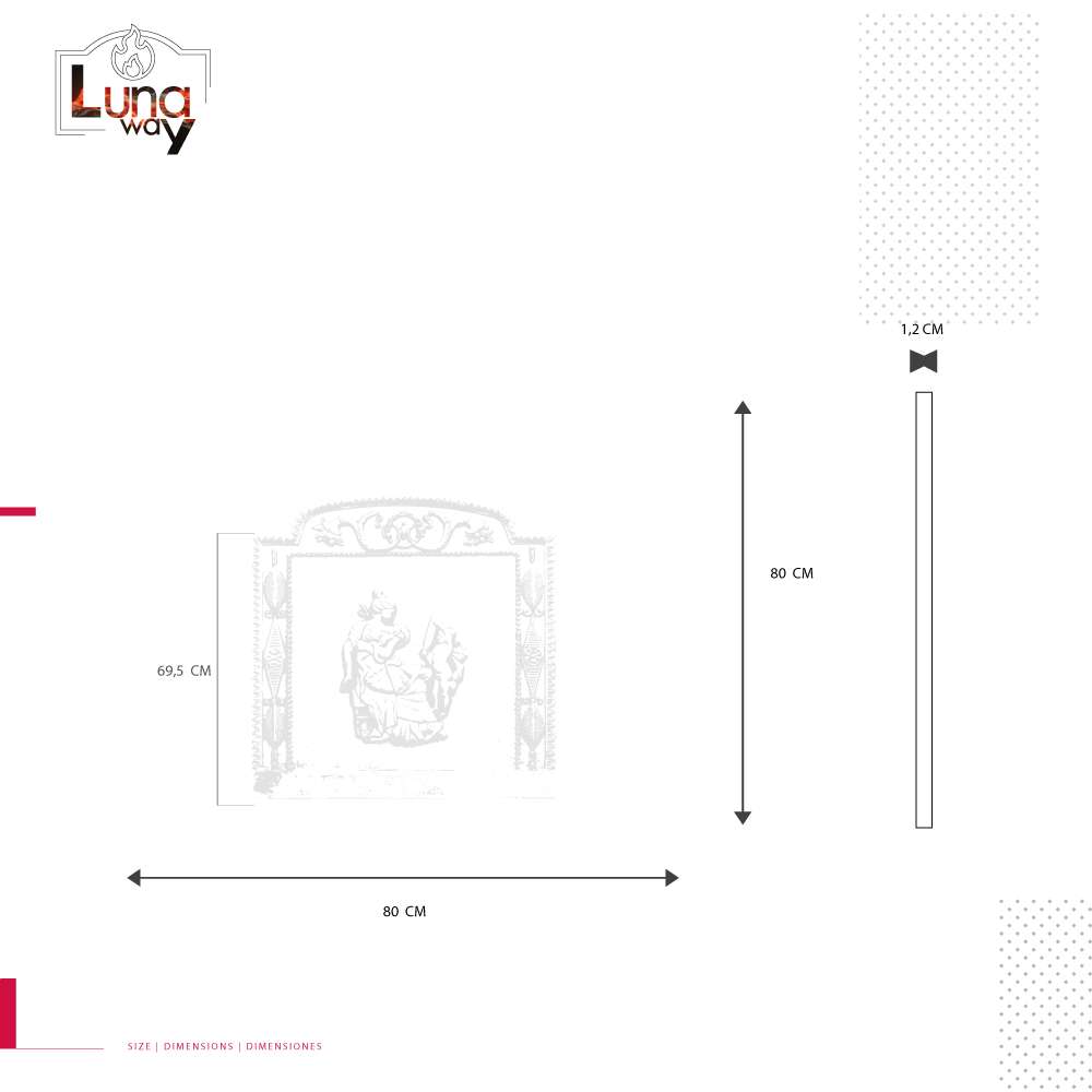 Lastra in ghisa decorata Venere - CM 80x80 H. SP. 1,20 - immagine 4