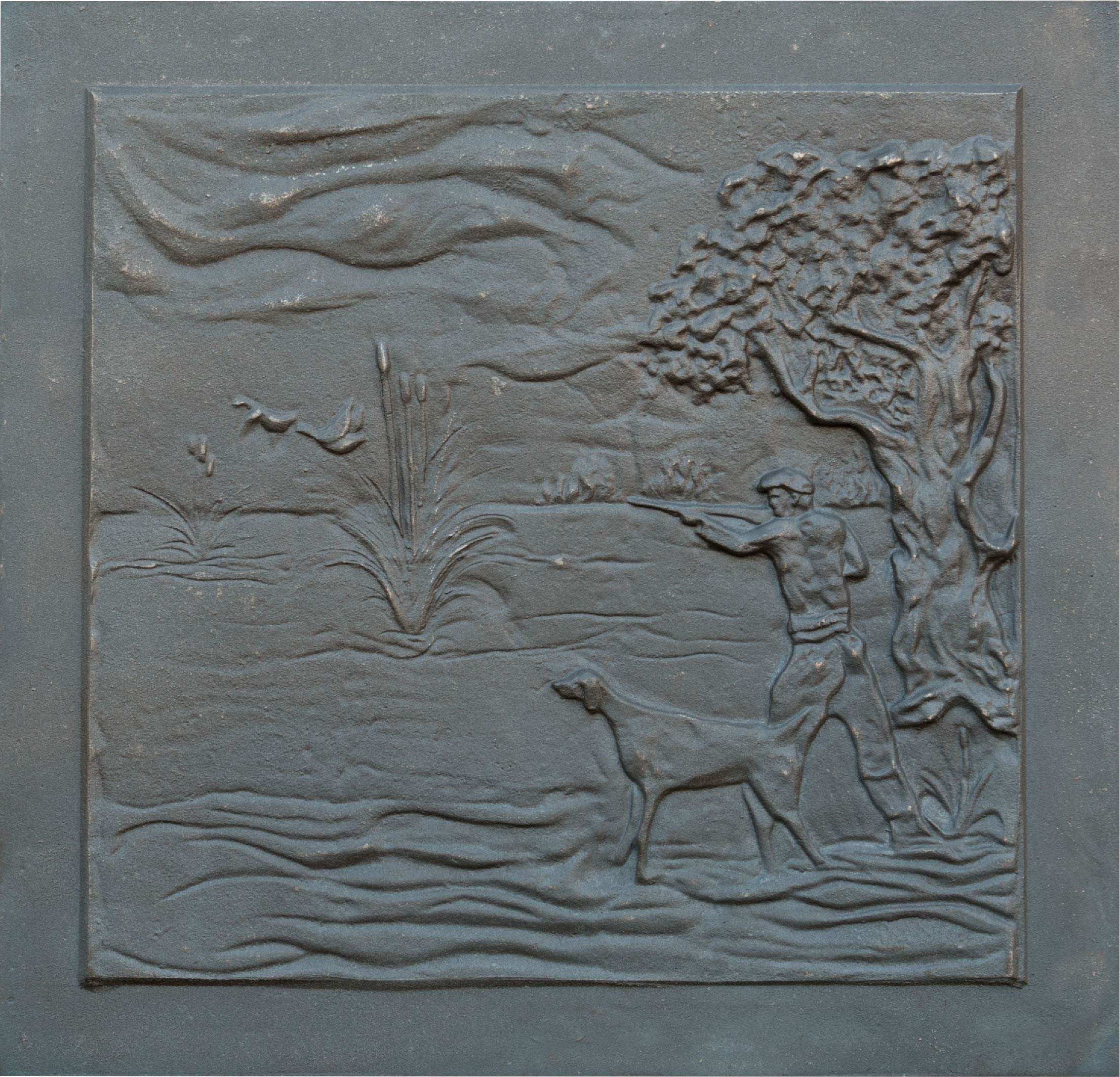 Lastra in ghisa per camino Cacciatore CM. 78x75 H. SP. 1