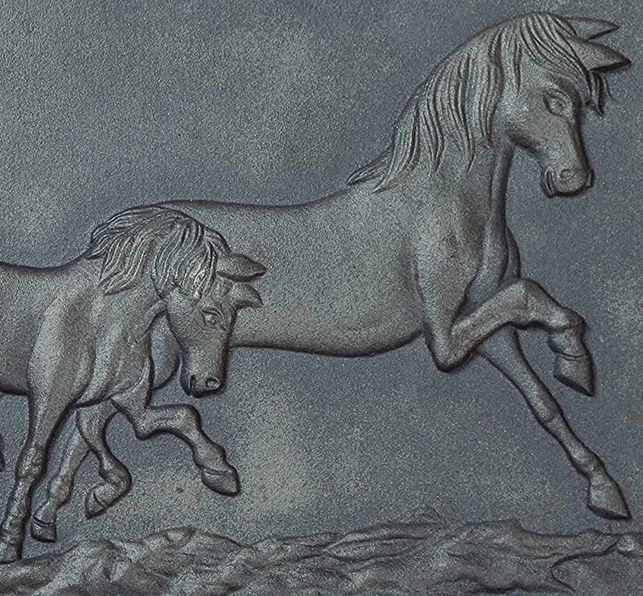 Lastra in ghisa decorata Cavalli - CM 50x50 SP. 1 - immagine 3