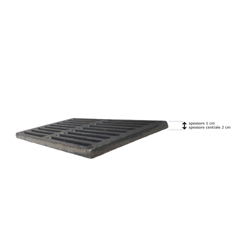 Griglia in ghisa per raccolta cenere 24 x 16 h cm - Spessore 1 cm e Spessore Centrale 2 cm - immagine 3