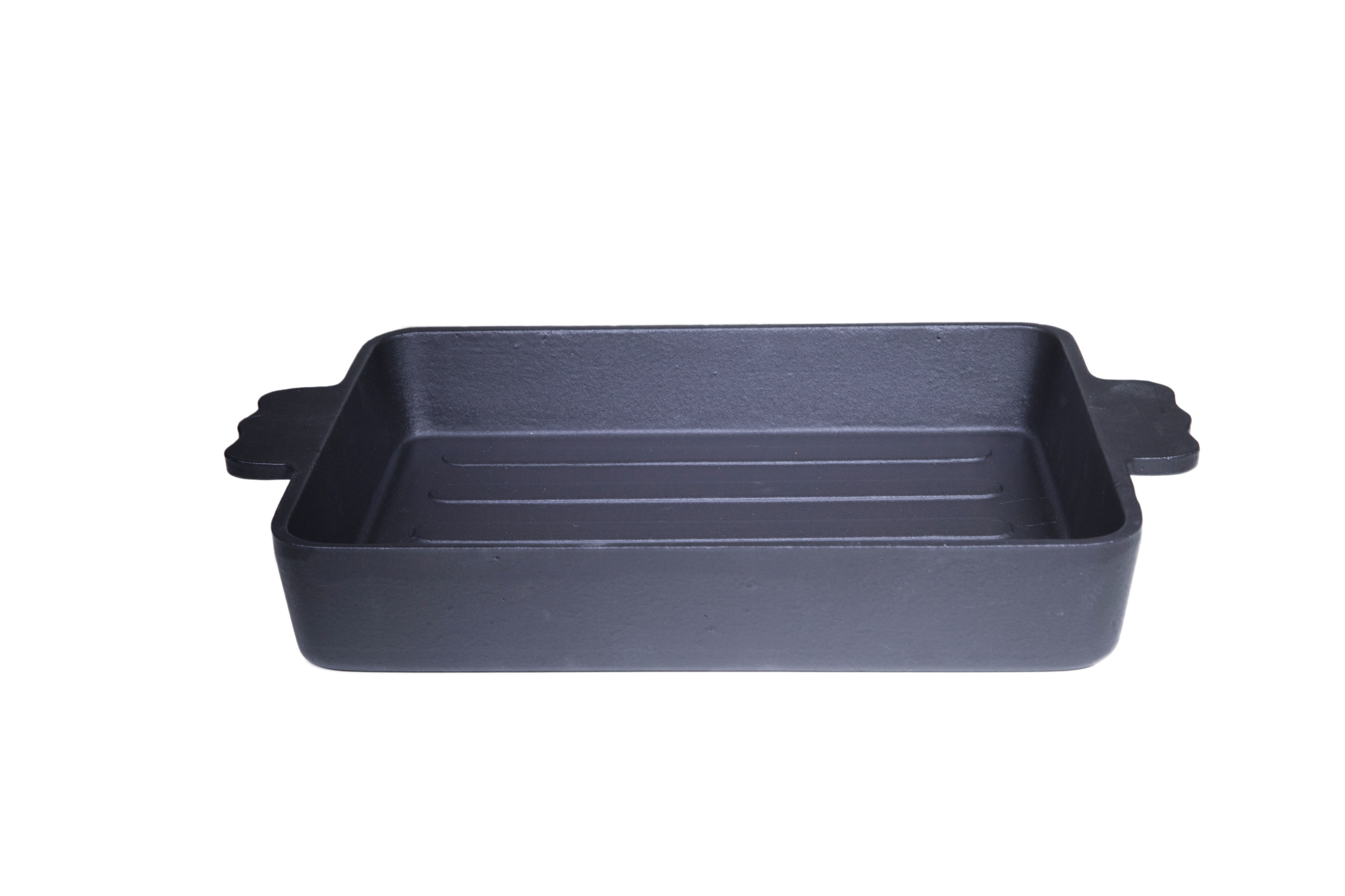 TEGLIA PER ARROSTIRE IN GHISA DIM. 32,5 x 30,2 ALTEZZA 5,2 CM. CON SMALTATURA NERA - immagine 4