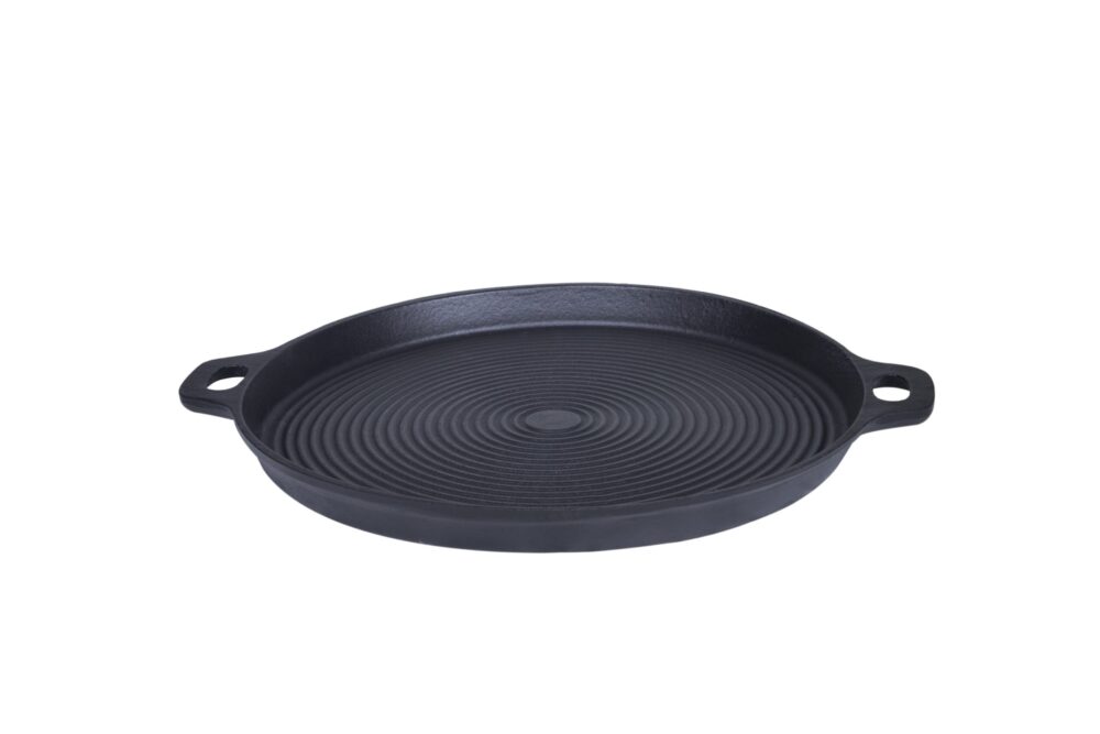 Padella tonda in ghisa Ø 34 cm. altezza 3 cm. con smaltatura nera