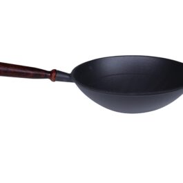 Wok in Ghisa Ø 30 cm. Altezza 9 cm. con smaltatura nera