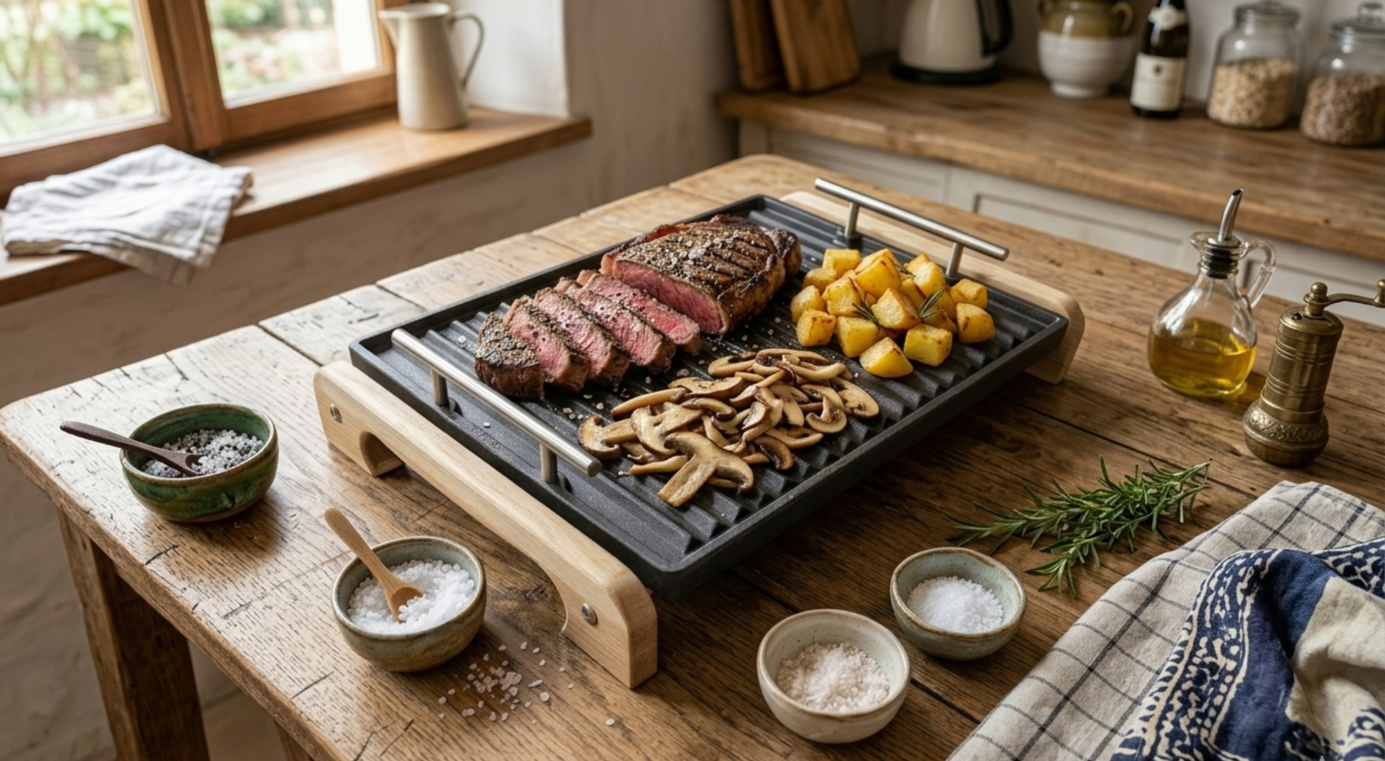 Tray Kit - Piastra in Ghisa Smaltata + Supporto per servizio - immagine 4