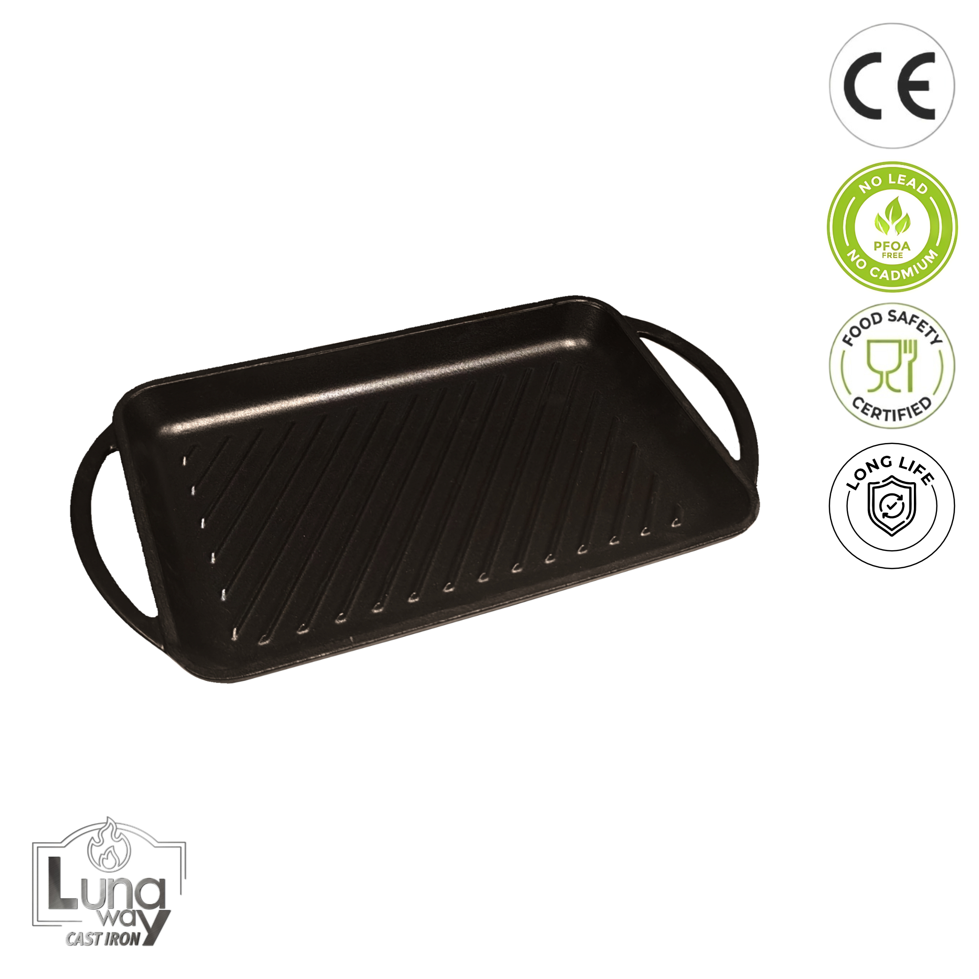 Piastra Grill Rettangolare in Ghisa Smaltata - immagine 4