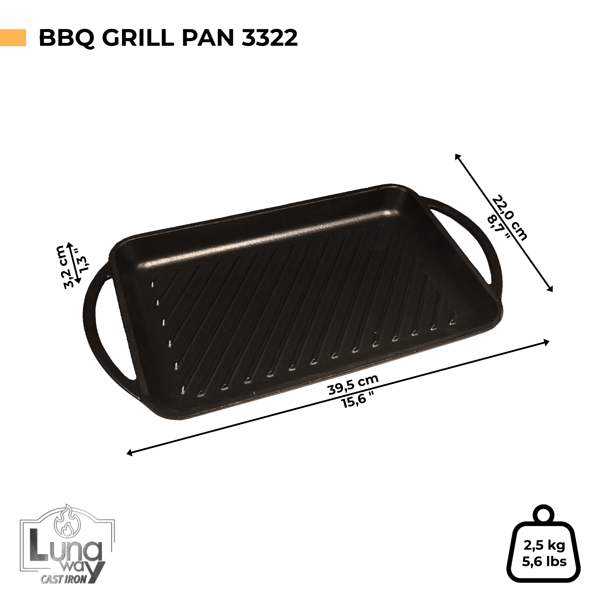 Piastra Grill Rettangolare in Ghisa Smaltata - immagine 3