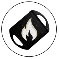 The enamel protects the surface and withstands high temperatures; you can use the product directly over an open flame, embers or a gas burner without fear of damaging it or affecting its performance.